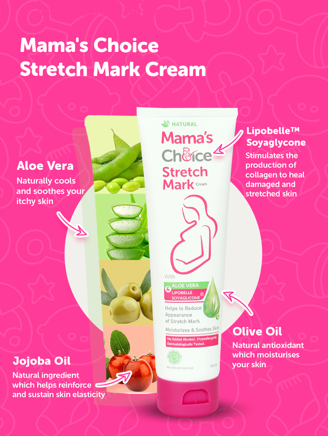 Mama's Choice paraben-free Stretch Mark Cream ingredients